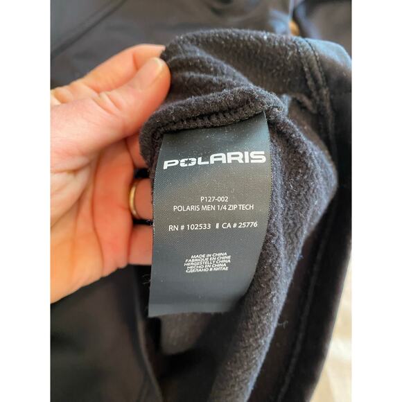 Polaris Men's Tech Quarter-Zip small fleece snowmobile layer shirt camp hike ski - Picture 4 of 6